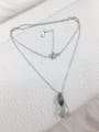 thumb 925 Sterling Silver Cats Eye Fox Dainty Initials Necklace 1