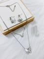 thumb Dainty Butterfly Brass Shell White Earring and Necklace Set 3