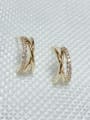thumb Brass Cubic Zirconia Irregular Trend Stud Earring 0