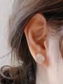 thumb Brass Cubic Zirconia Irregular Trend Stud Earring 1