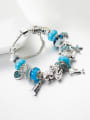 thumb Copper Alloy Rhinestone Blue Glass beads Anchor Luxury Charm Bracelet 0