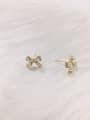 thumb Brass Cubic Zirconia Bowknot Minimalist Stud Earring 1