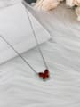 thumb 925 Sterling Silver Agate Butterfly Initials Necklace 0