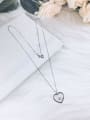 thumb 925 Sterling Silver Cubic Zirconia Heart Dainty Initials Necklace 1