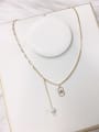 thumb Brass Freshwater Pearl Irregular Trend Link Necklace 1