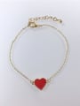 thumb Brass Acrylic Heart Dainty Link Bracelet 0