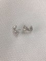 thumb Brass Cubic Zirconia Bowknot Dainty Stud Earring 1
