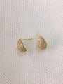 thumb Brass Cubic Zirconia Water Drop Dainty Stud Earring 0