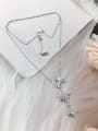 thumb 925 Sterling Silver Cubic Zirconia Dainty Initials Necklace 0