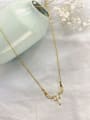 thumb Brass Cubic Zirconia White Wing Dainty Initials Necklace 0