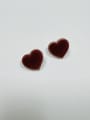 thumb Zinc Alloy Rhinestone Enamel Heart Trend Stud Earring 2