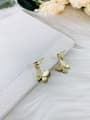 thumb Dainty Butterfly Brass Shell White Earring and Necklace Set 0