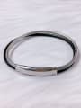 thumb Stainless steel Leather Irregular Minimalist Bracelet 0
