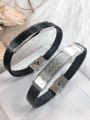 thumb Stainless steel Leather Rectangle Trend Bracelet 2
