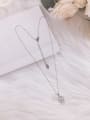 thumb Brass Cubic Zirconia Ball Dainty Initials Necklace 0