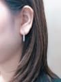 thumb Brass Cubic Zirconia Irregular Minimalist Drop Earring 1