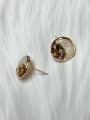 thumb Brass Cubic Zirconia Stud Earring 1