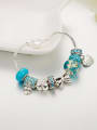 thumb Copper Alloy Glass beads Blue Enamel Bowknot Luxury Charm Bracelet 0