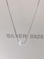 thumb 925 Sterling Silver Imitation Pearl Ball Dainty Locket Necklace 0
