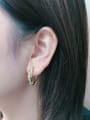 thumb Brass Cubic Zirconia Cone Trend Hoop Earring 1