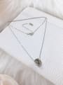 thumb 925 Sterling Silver Cubic Zirconia Cone Dainty Initials Necklace 1