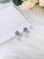 thumb 925 Sterling Silver Cubic Zirconia White Round Dainty Stud Earring 0