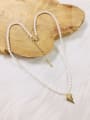 thumb Brass Imitation Pearl Heart Trend Beaded Necklace 0