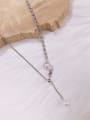 thumb Brass Imitation Pearl Irregular Trend Long Strand Necklace 1