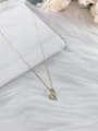 thumb Brass Cubic Zirconia Heart Dainty Initials Necklace 1
