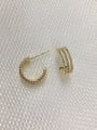 thumb Brass Cubic Zirconia Cone Dainty Stud Earring 0