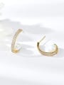 thumb Brass Imitation Pearl Hook Trend Stud Earring 0