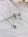 thumb Dainty Round Brass Cubic Zirconia Earring and Necklace Set 3