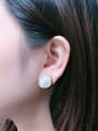thumb Zinc Alloy Imitation Pearl Enamel Square Minimalist Stud Earring 1