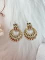 thumb Brass Round Trend Drop Earring 0