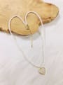 thumb Brass Imitation Pearl Heart Trend Beaded Necklace 0