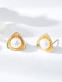 thumb Zinc Alloy Imitation Pearl Triangle Minimalist Stud Earring 0