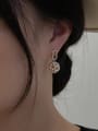 thumb Brass Imitation Pearl Cone Trend Drop Earring 1