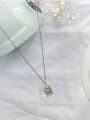 thumb Brass Cubic Zirconia White Round Dainty Initials Necklace 0