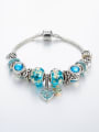 thumb Copper Alloy Rhinestone Glass beads Heart Classic Charm Bracelet 0