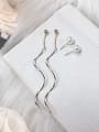 thumb Brass Imitation Pearl Tassel Trend Threader Earring 1
