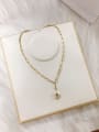thumb Stainless steel Imitation Pearl Irregular Trend Link Necklace 1