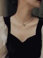 thumb Brass Imitation Pearl Heart Trend Beaded Necklace 1