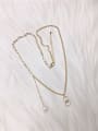 thumb Brass Freshwater Pearl Irregular Trend Link Necklace 0