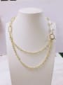 thumb Stainless steel Imitation Pearl Irregular Trend Link Necklace 1