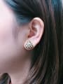 thumb Zinc Alloy Imitation Pearl Enamel Triangle Trend Stud Earring 1