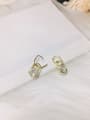 thumb Brass Cubic Zirconia Irregular Dainty Huggie Earring 0