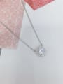 thumb 925 Sterling Silver Cubic Zirconia Square Dainty Initials Necklace 0