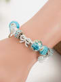 thumb Copper Alloy Glass beads Blue Enamel Bowknot Luxury Charm Bracelet 1