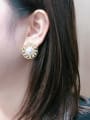 thumb Zinc Alloy Imitation Pearl Cone Minimalist Stud Earring 1