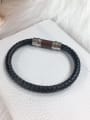thumb Stainless steel Leather Trend Woven Bracelet 0